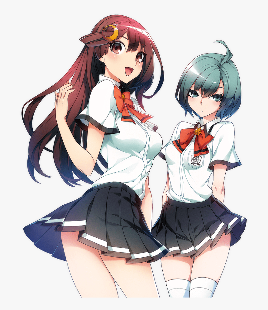 #anime #cute #girl #couple #school #uniform - Cute Anime Girl Couples, HD Png Download