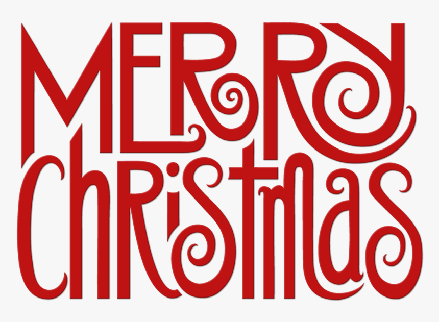 Merry Christmas Text Red By Floating Lemons Art - Graphic Design, HD Png Download
