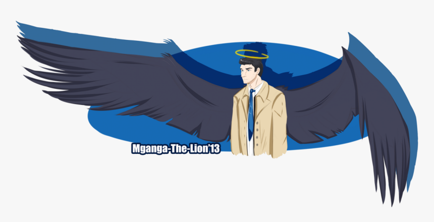 Castiel Drawing Broken Wing - Cartoon, HD Png Download