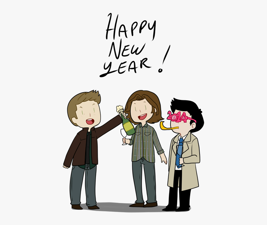 Happy New Year Gif Supernatural, HD Png Download