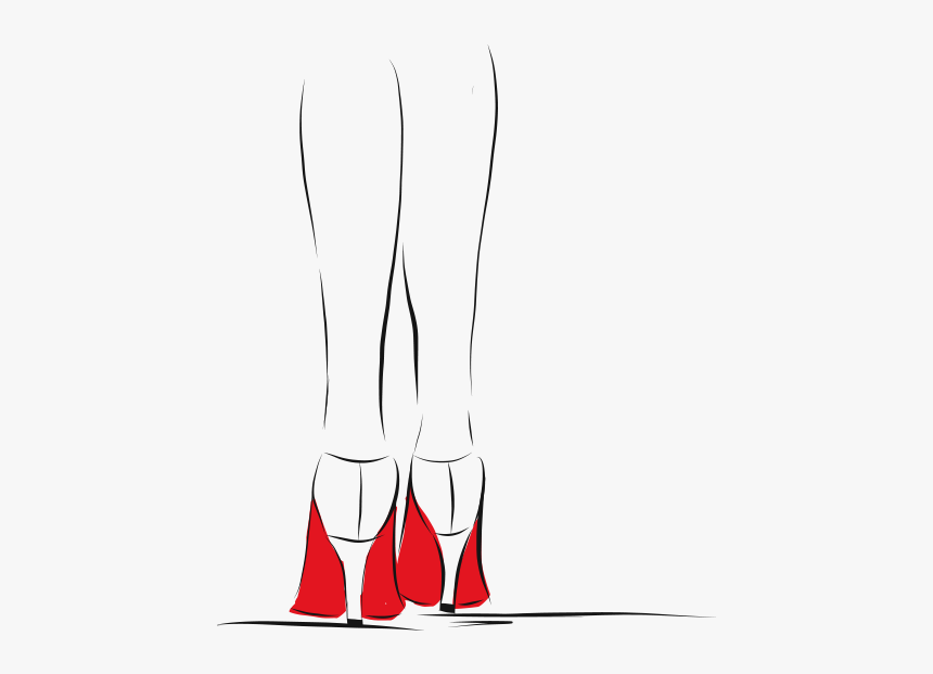 A Line Illustration Of The Back Of A Woman S Legs With - Basic Pump, HD Png Download
