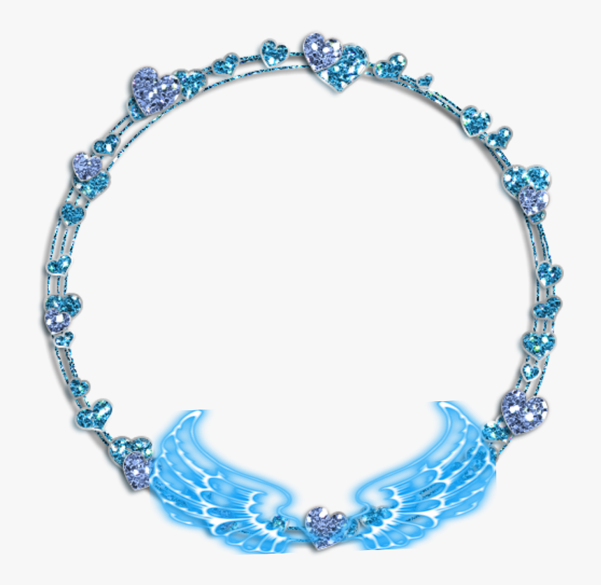 #mq #circle #pearls #neon #wings #frame #frames #border - Blue Glitter Circle Png, Transparent Png
