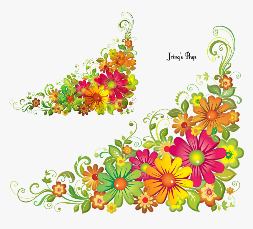 Transparent Corner Design Png - Border Flower Images Clipart, Png Download