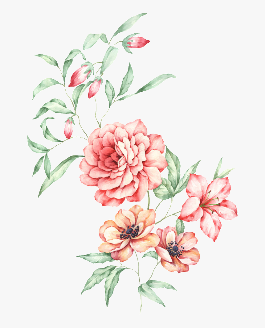 Watercolor Floral Bouquet Png Watercolor Painting Transparent Png Transparent Png Image Pngitem