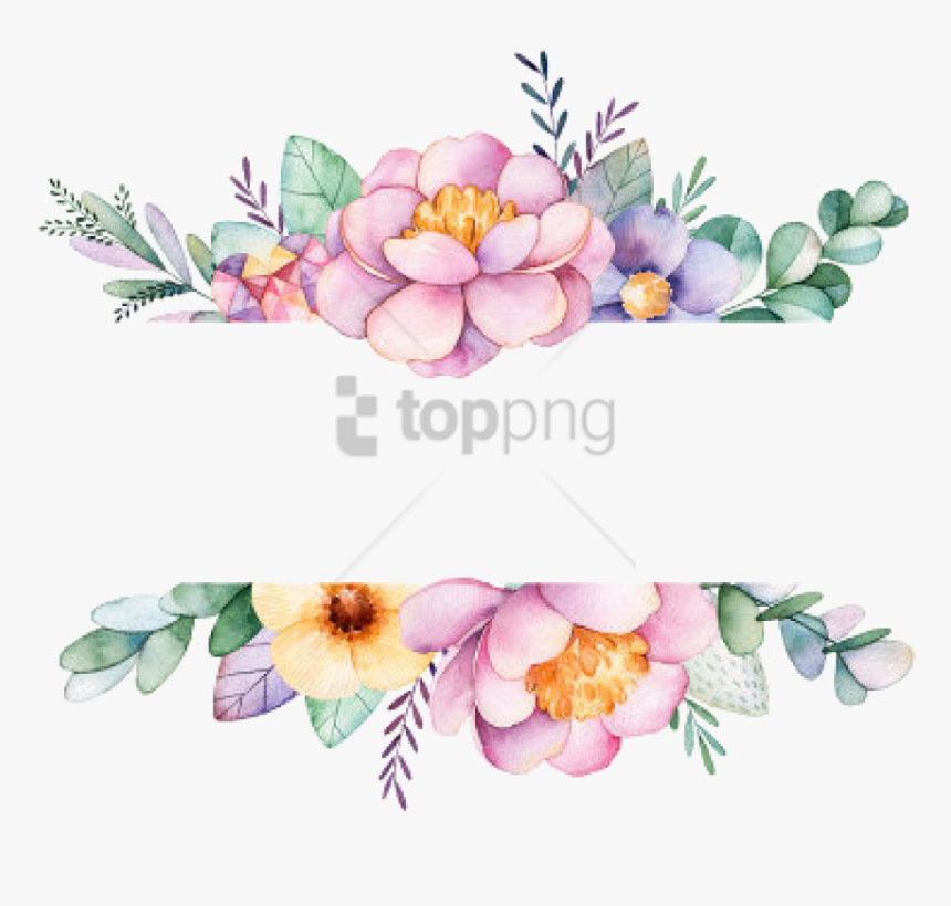Flower Bouquet Floral Design Watercolor Painting Image - Flower Border Watercolor Png, Transparent Png