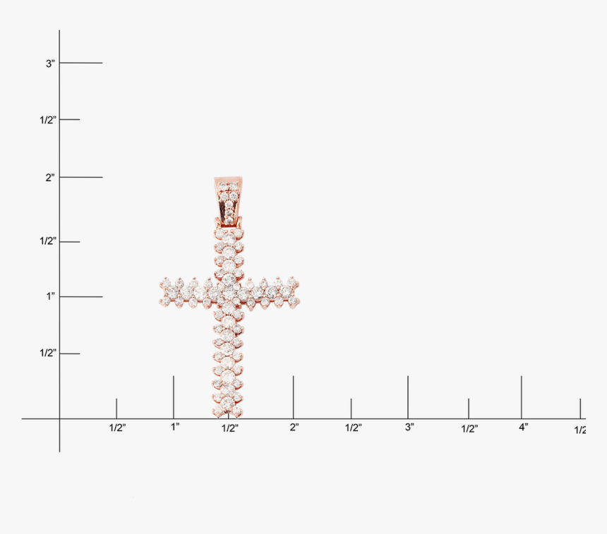 10k Rose Gold Diamond Cross Pendant - Cross, HD Png Download