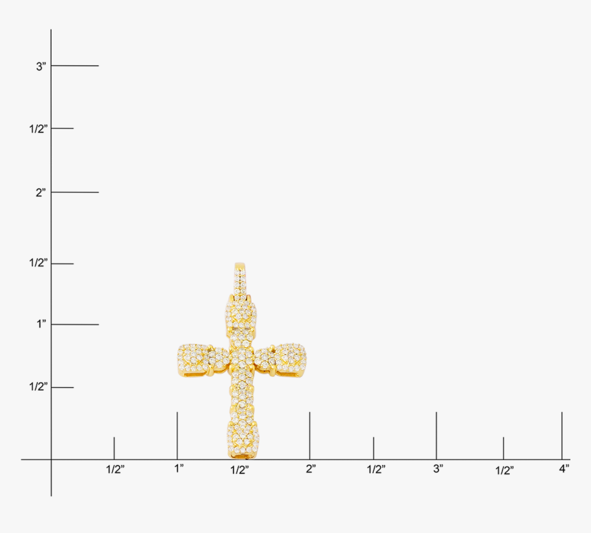 10k Yellow Gold Cross Pendant - Cross, HD Png Download