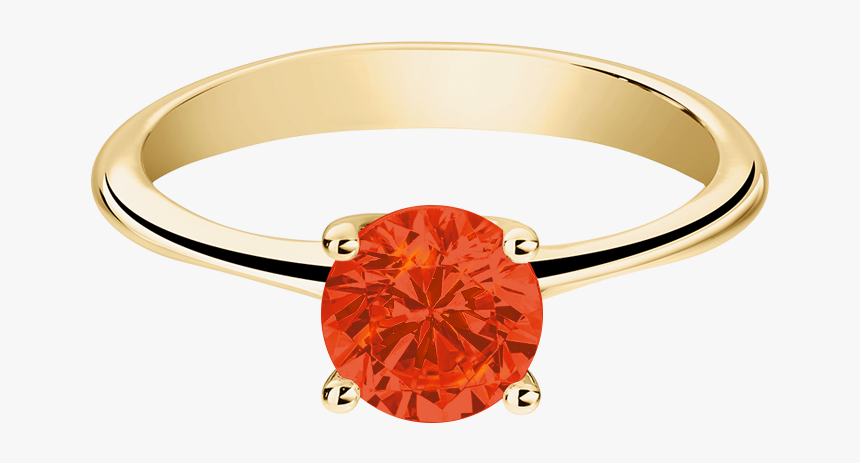 Basel Fire Opal Orange In Yellow Gold - Engagement Ring, HD Png Download