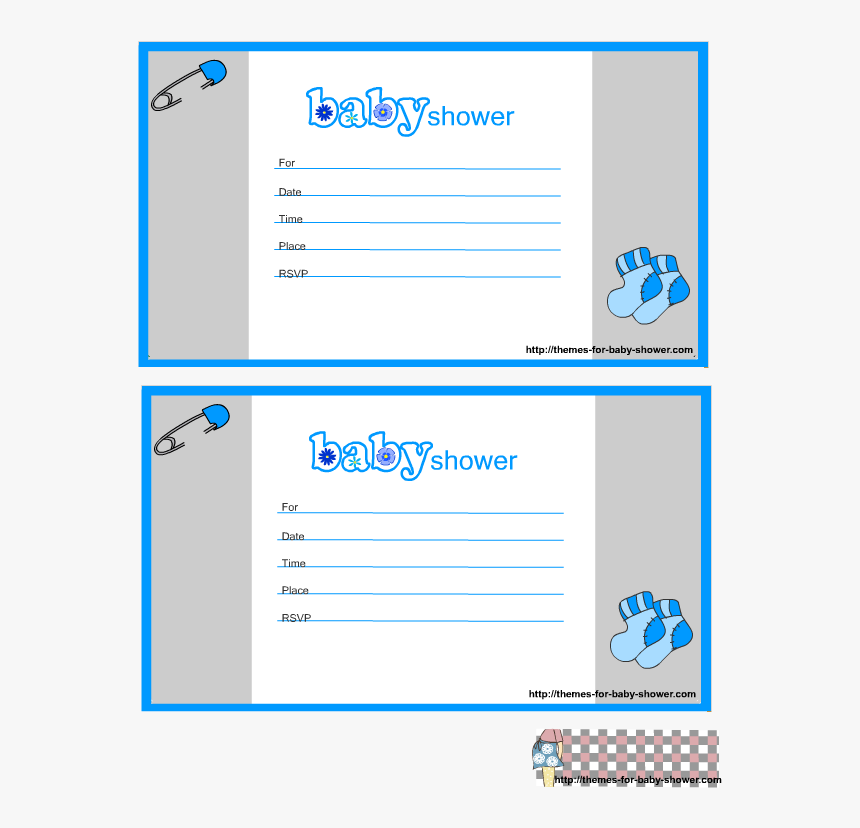 Clip Art Cute Baby Shower Invitations For A Boy - Boy Baby Shower Invitation Blank, HD Png Download