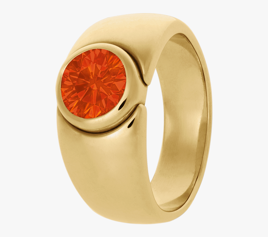 Mantua Fire Opal Orange In Yellow Gold - Pre-engagement Ring, HD Png Download