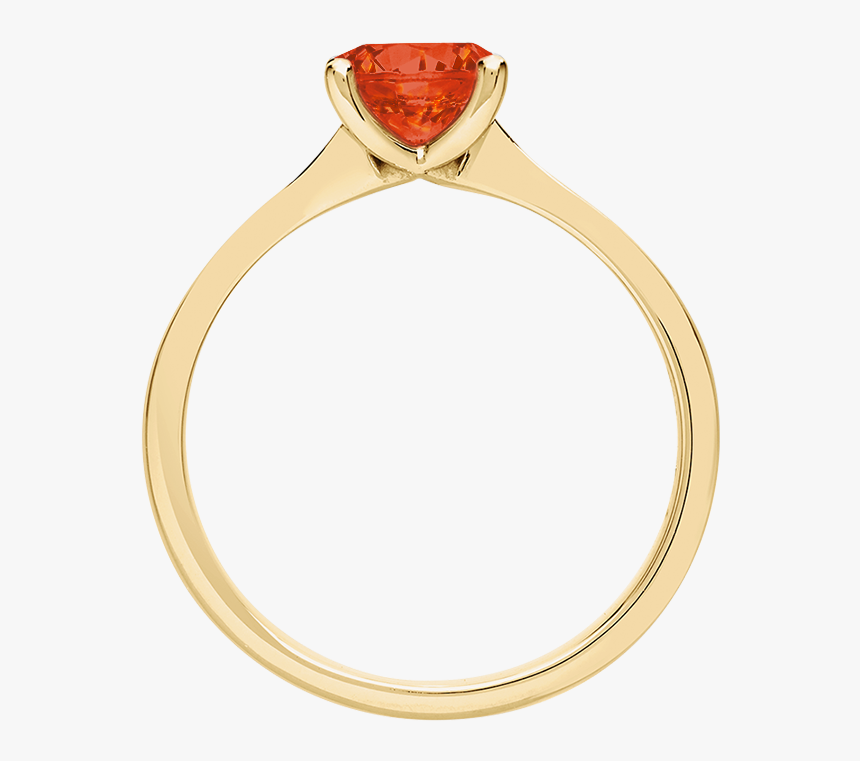 Basel Fire Opal Orange In Yellow Gold - Engagement Ring, HD Png Download