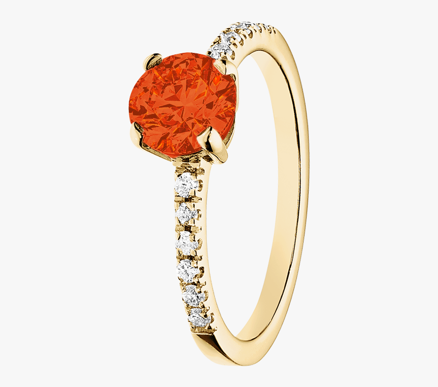 Melbourne Fire Opal Orange In Yellow Gold - Pre-engagement Ring, HD Png Download