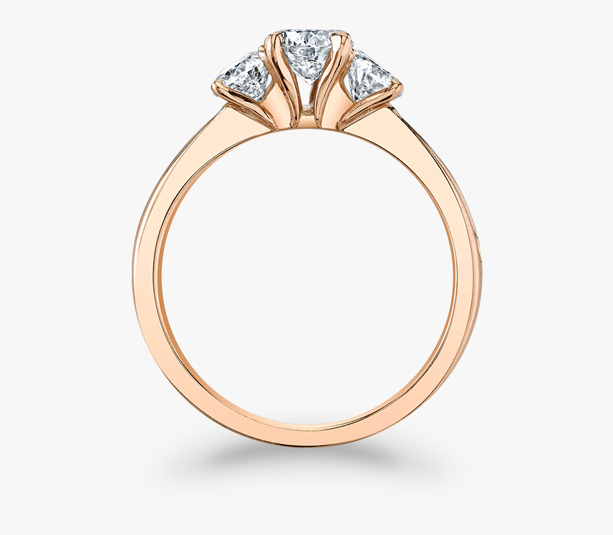 Classics - Rose Gold Halo Engagement Rings From Side, HD Png Download