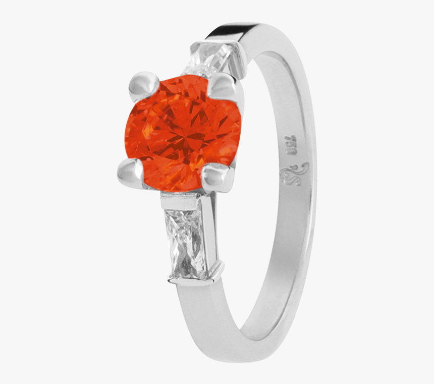 Paris Fire Opal Orange In Platinum - Pre-engagement Ring, HD Png Download