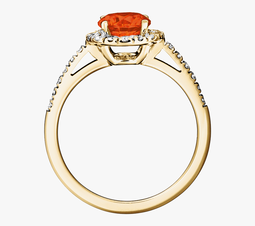 Prague Fire Opal Orange In Yellow Gold - Engagement Ring, HD Png Download