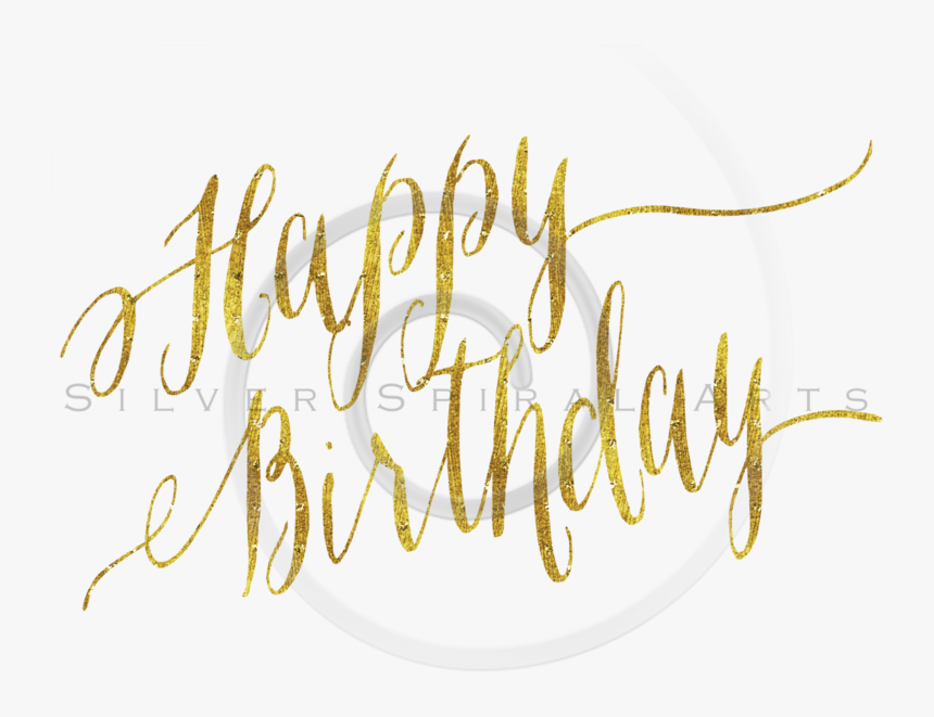 Happy Birthday In Faux Calligraphy , Png Download - Glitter Happy Birthday Transparent, Png Download