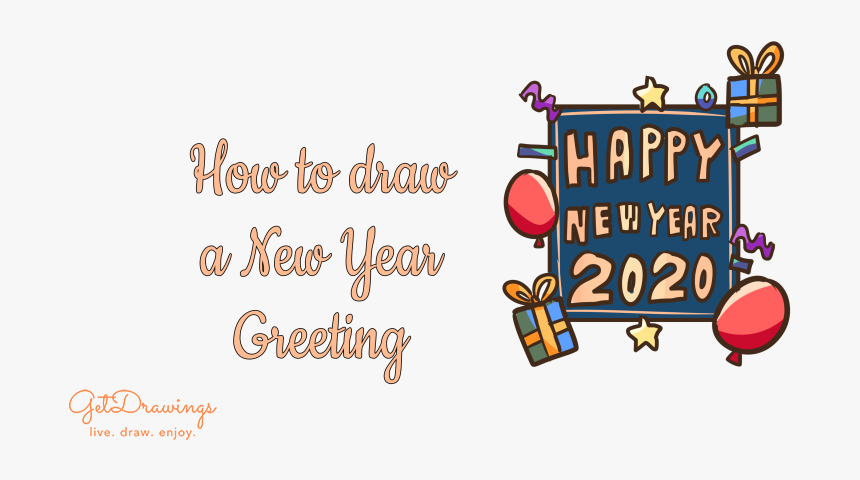 How To Draw A New Year Greetings, HD Png Download