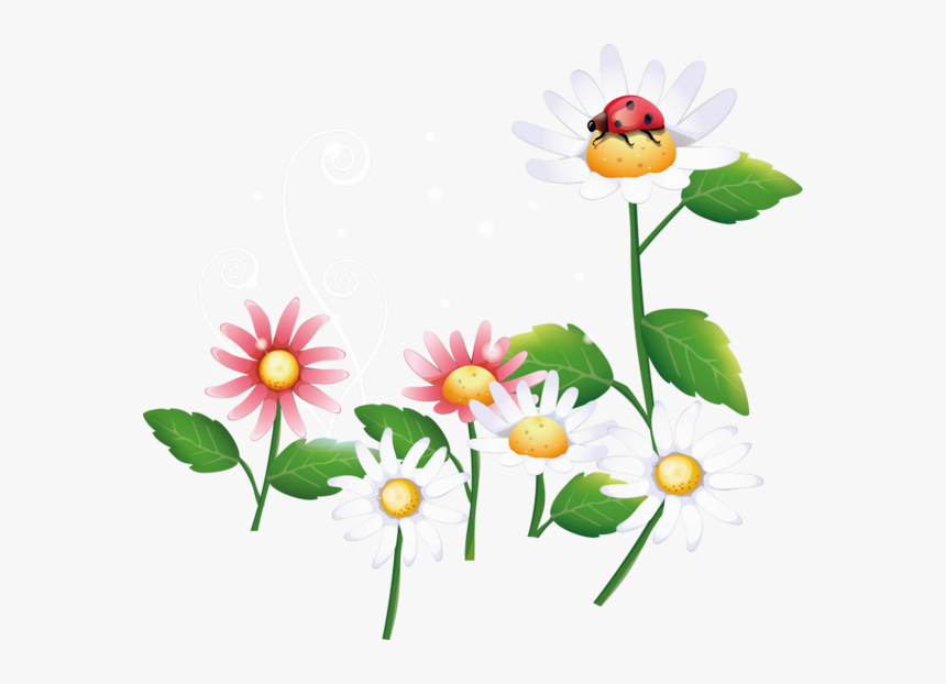 Flies Away, Flower Clipart, Illustration, Ladybugs, - Free Vector Nature, HD Png Download