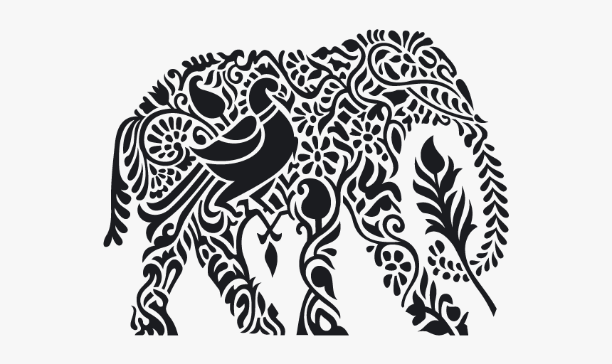 Colorful Indian Elephant Design, HD Png Download