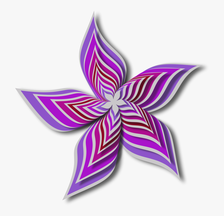Pink,plant,flower - Abstract Flower Art Black And White, HD Png Download