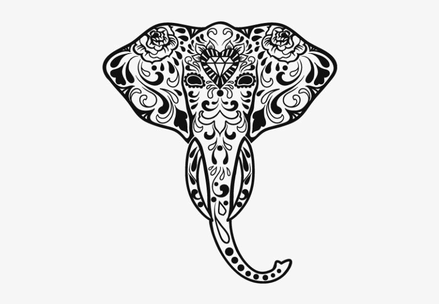 Sugar Skull Elephant Day Of The Dead Animals Hd Png Download
