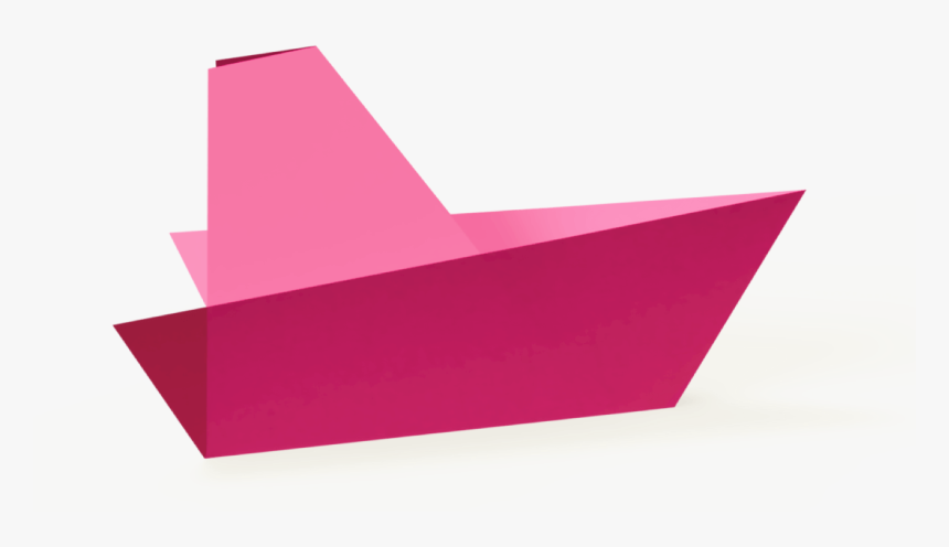 Pink Origami Boat - Construction Paper, HD Png Download