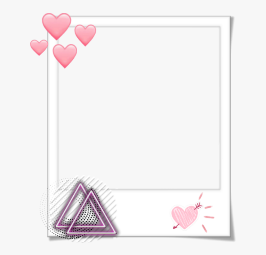#frame #hearts #neon #triangles #circles
#lines #aestetic - Picture Frame, HD Png Download