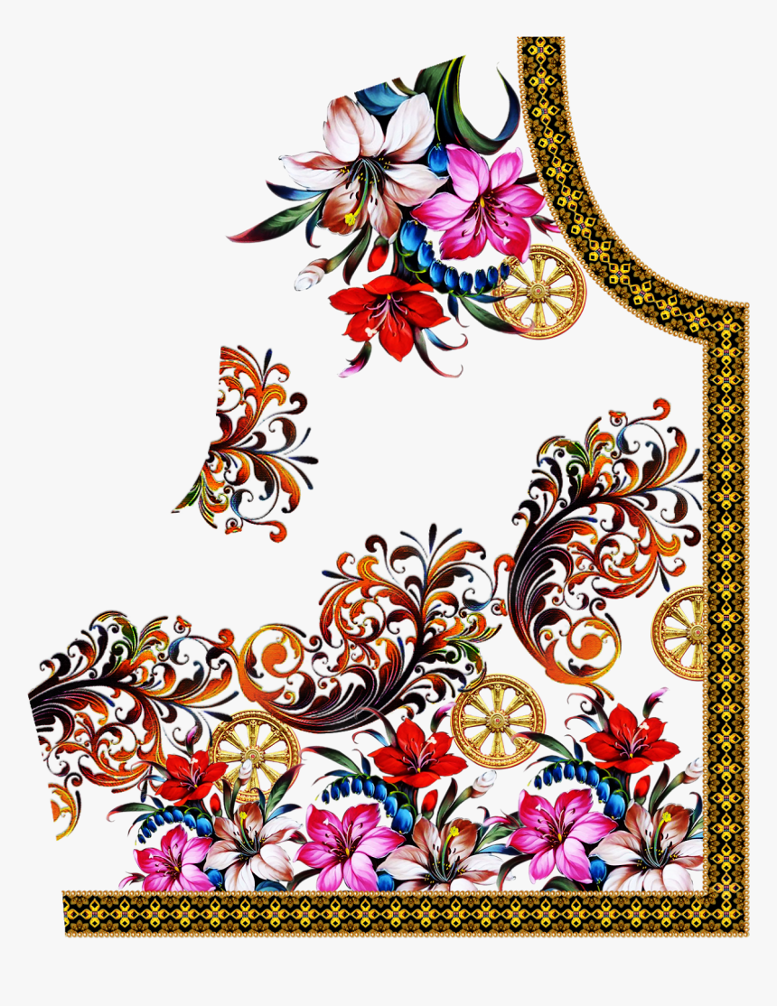 Digital Ladies Dress Pattern, Textile Design Png, Print - Illustration, Transparent Png