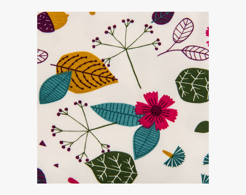 Cotton Jersey Printed Autumn Woodland Multicolored - Motif, HD Png Download