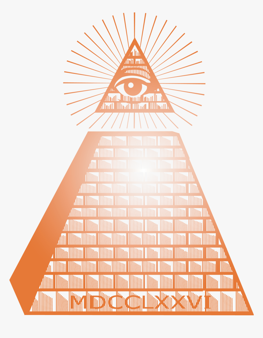 Glow Vector Triangle - Simple Eye Of Providence On Pyramid, HD Png Download