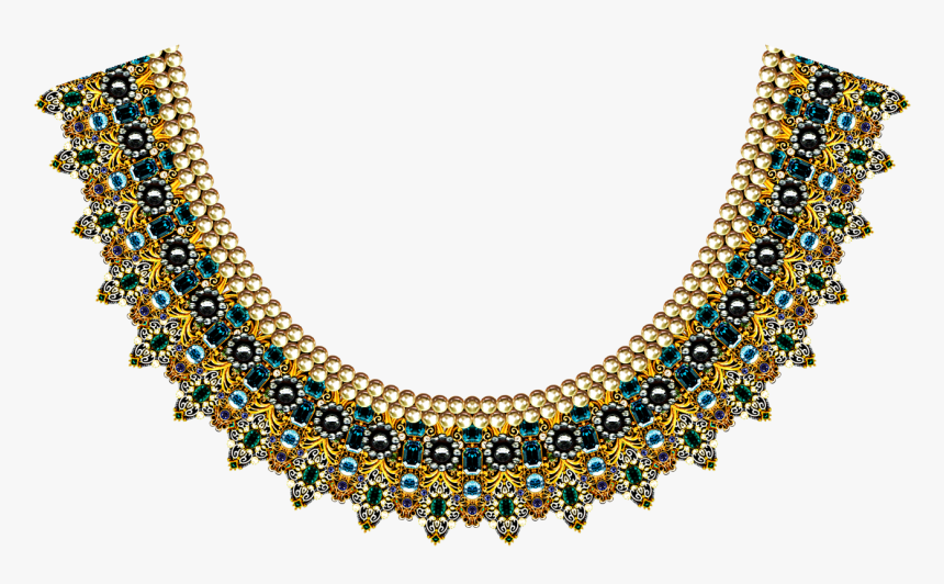 Jwellery Kurti Neck Design For Textile - Necklace, HD Png Download