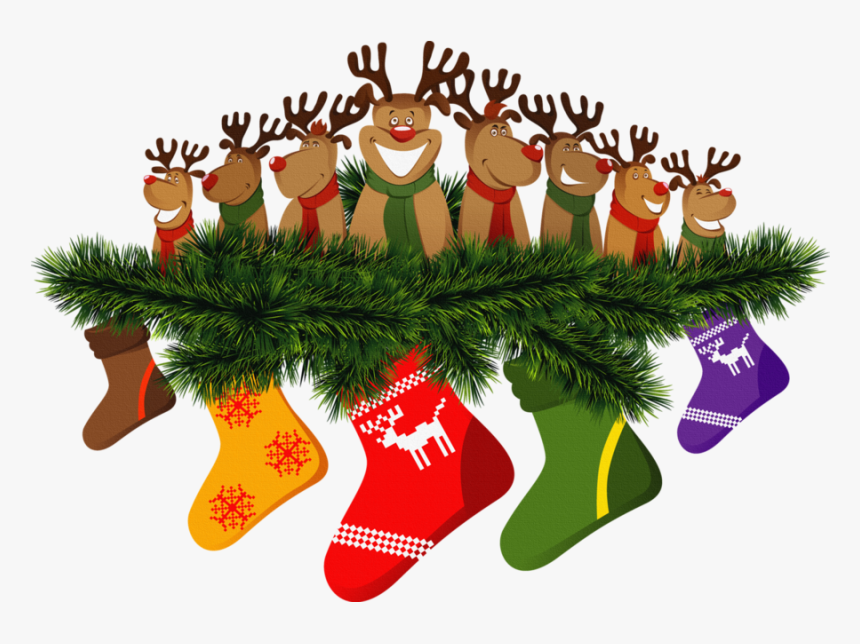 Clipart Socks Xmas - Christmas Reindeer, HD Png Download