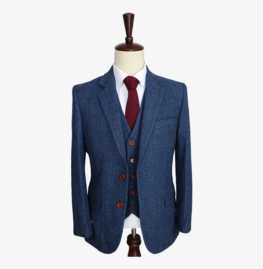 Men Blue Woolen Suit, HD Png Download