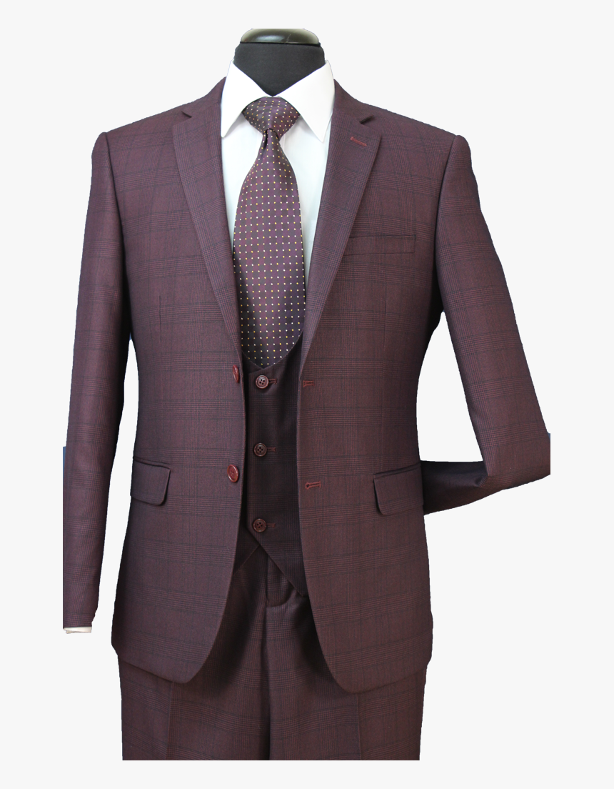 Premium Wool Blend Suit Slim Fit 3 Piece 2 Button In - Tuxedo, HD Png Download
