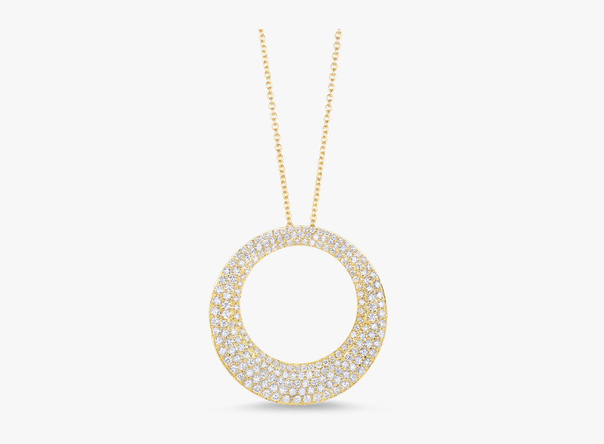 Roberto Coin Large Circle Pendant With Diamonds - Locket, HD Png Download