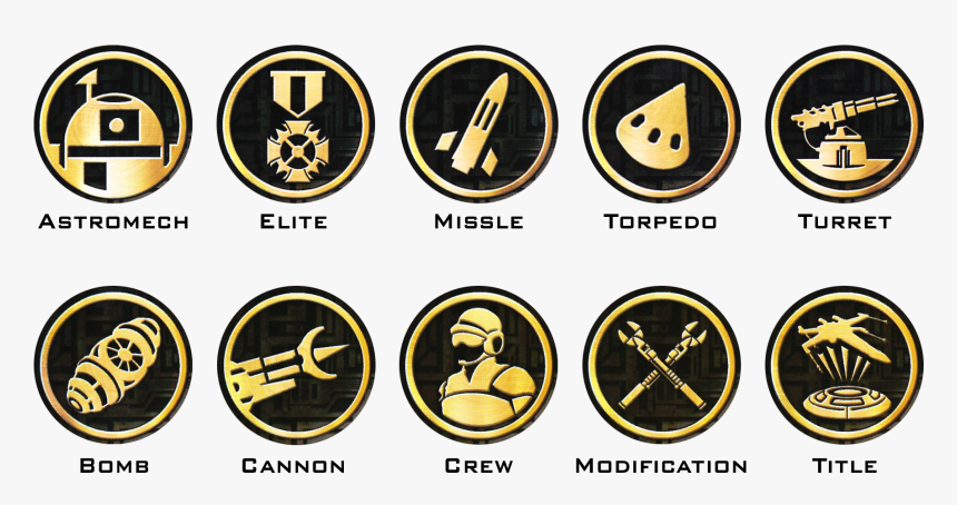 X Wing Miniatures Upgrade Icons, HD Png Download