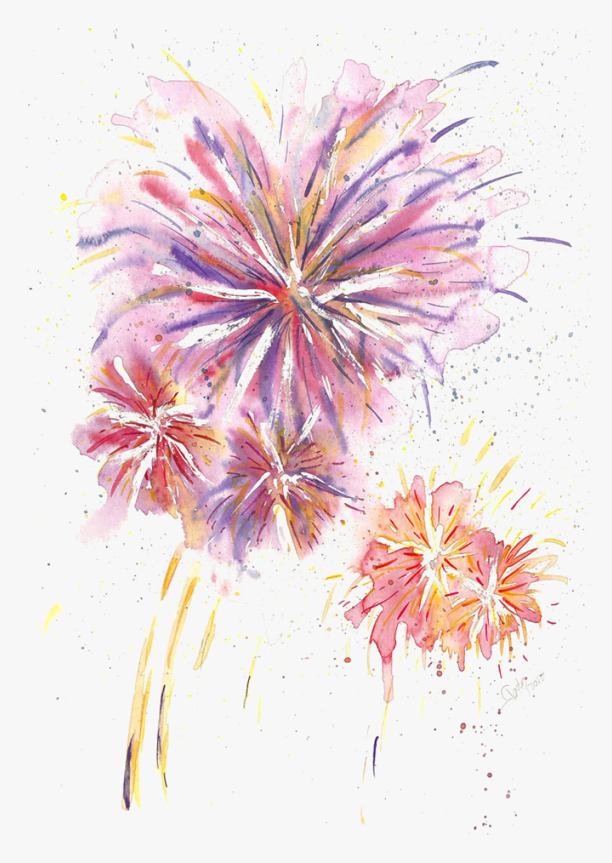 Fireworks Png Watercolor Thought For June - Fireworks Watercolor Png, Transparent Png