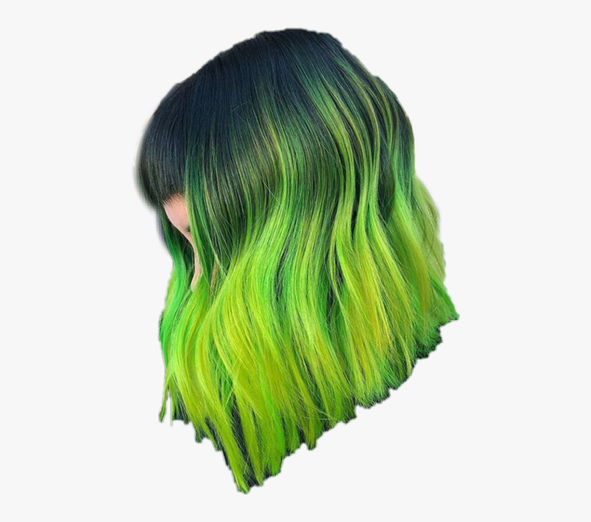 Black And Neon Green Hair, HD Png Download
