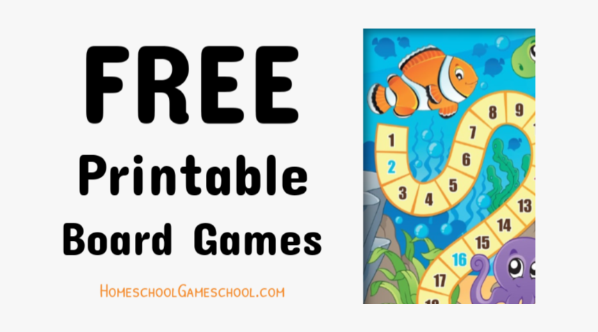Free Printable Board Games - Anemone Fish, HD Png Download