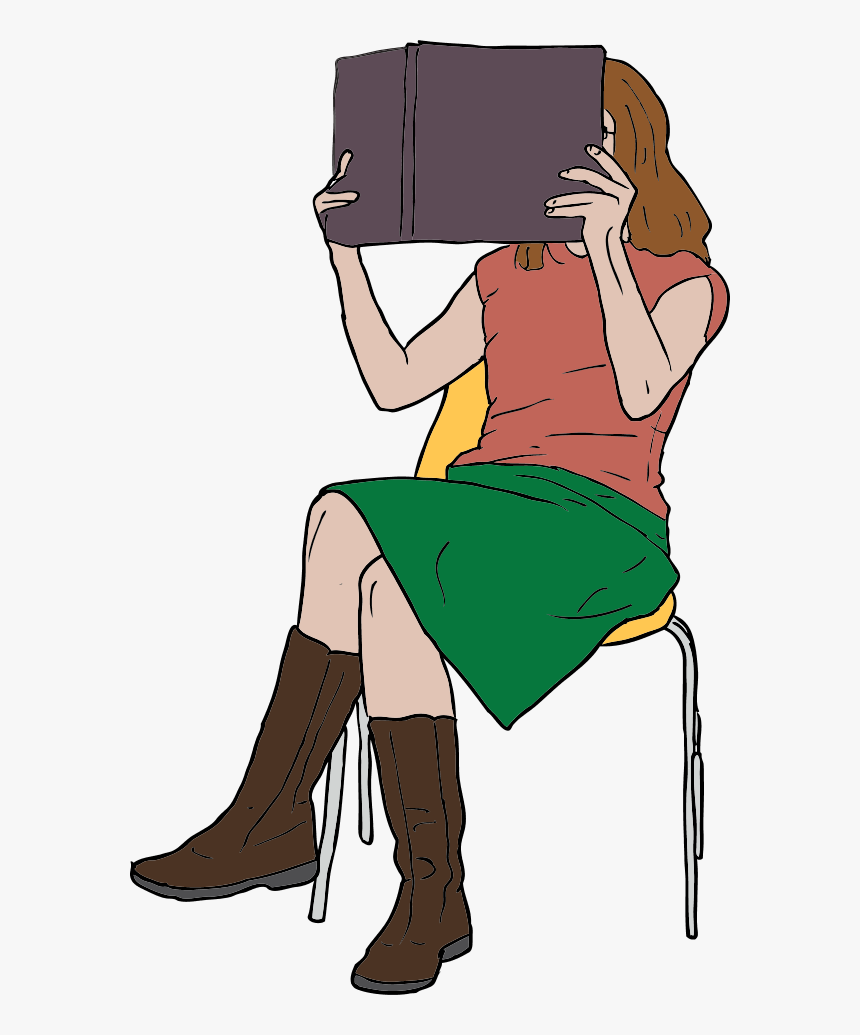 Standing,human Behavior,art - Girl Reading Clip Art, HD Png Download