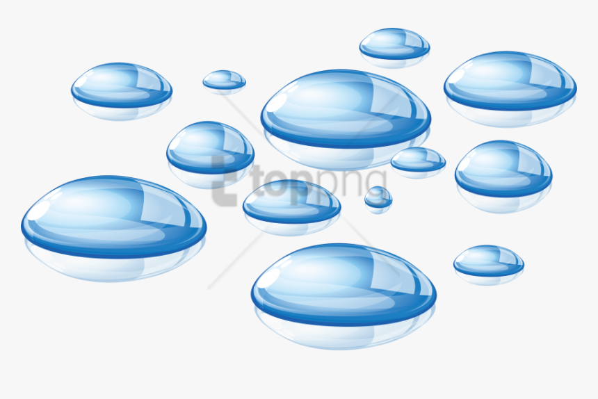 Water Drop Clipart Light Blue - 5 Drops Png, Transparent Png
