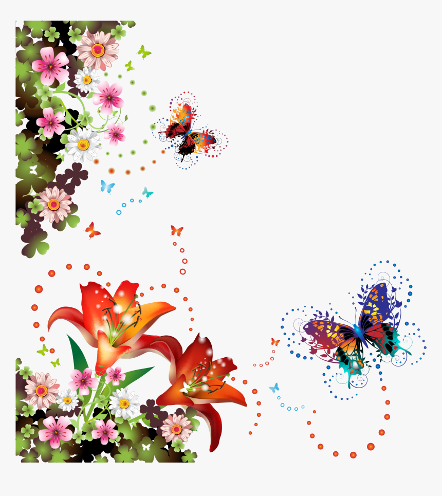Floral Design Frame Png, Transparent Png