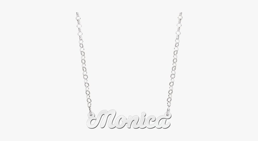 Silver Name Necklace Model Monica - Chain, HD Png Download
