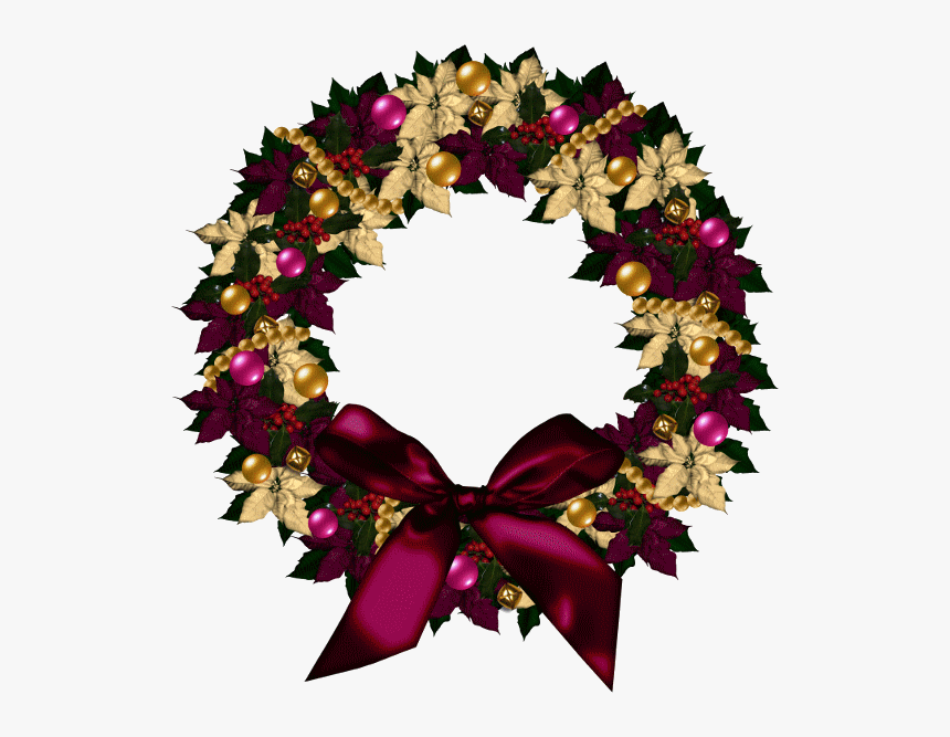 Christmas Wreaths, Winter Christmas, Merry Christmas, - Transparent Background Christmas Wreath Clipart, HD Png Download