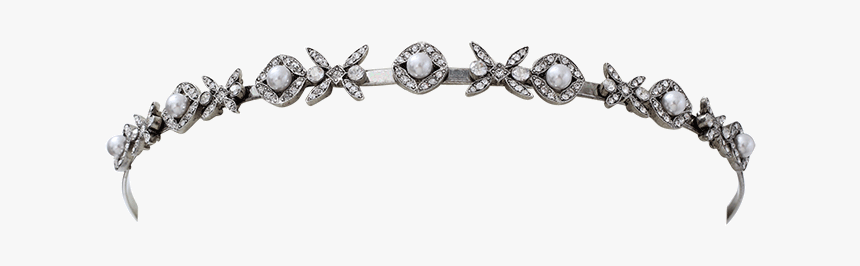 Oscar De La Renta Lattice Pearl Headband In Silver - Chain, HD Png Download