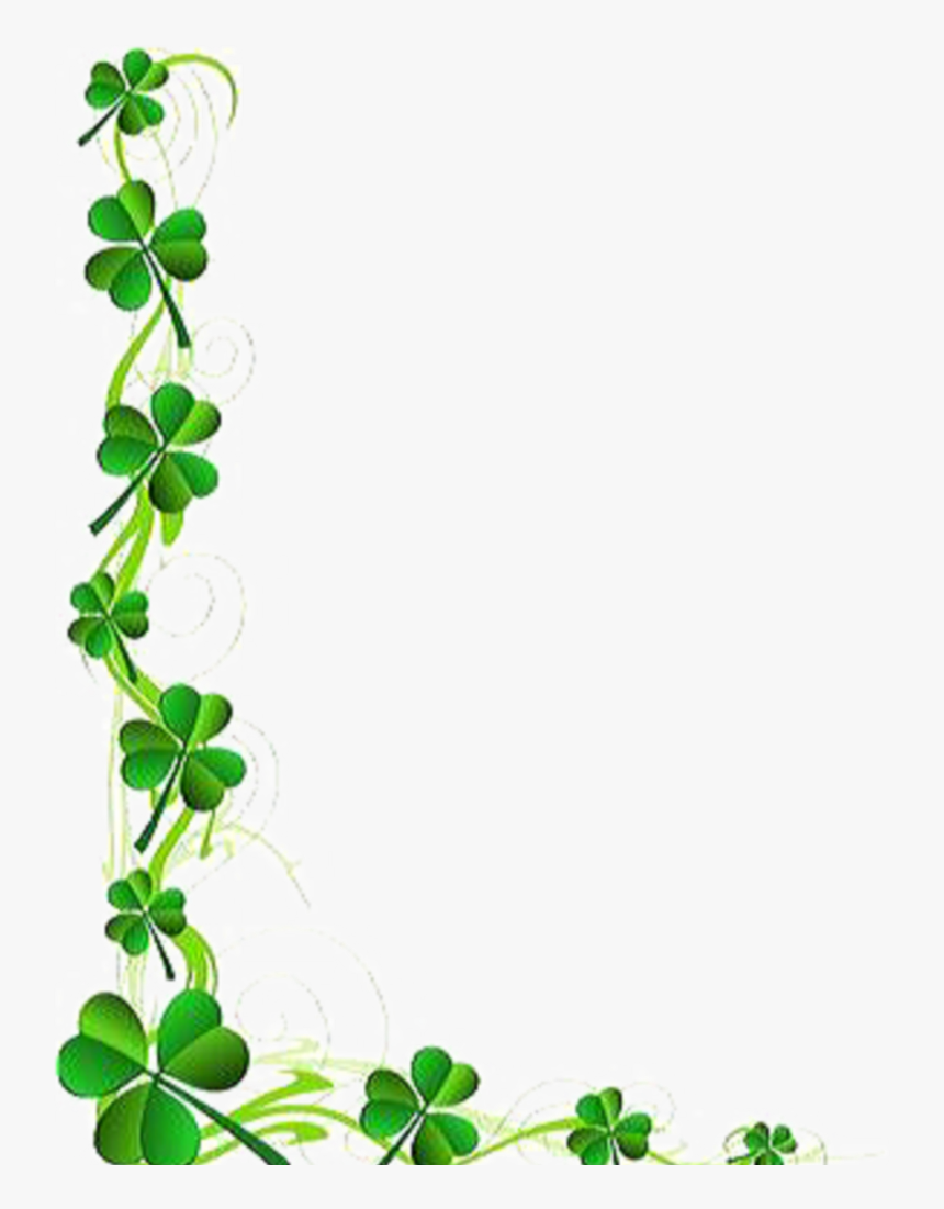 #ftestickers #border #corner #shamrocks #fourleafclover - Border St Patrick's Day Clip Art, HD Png Download