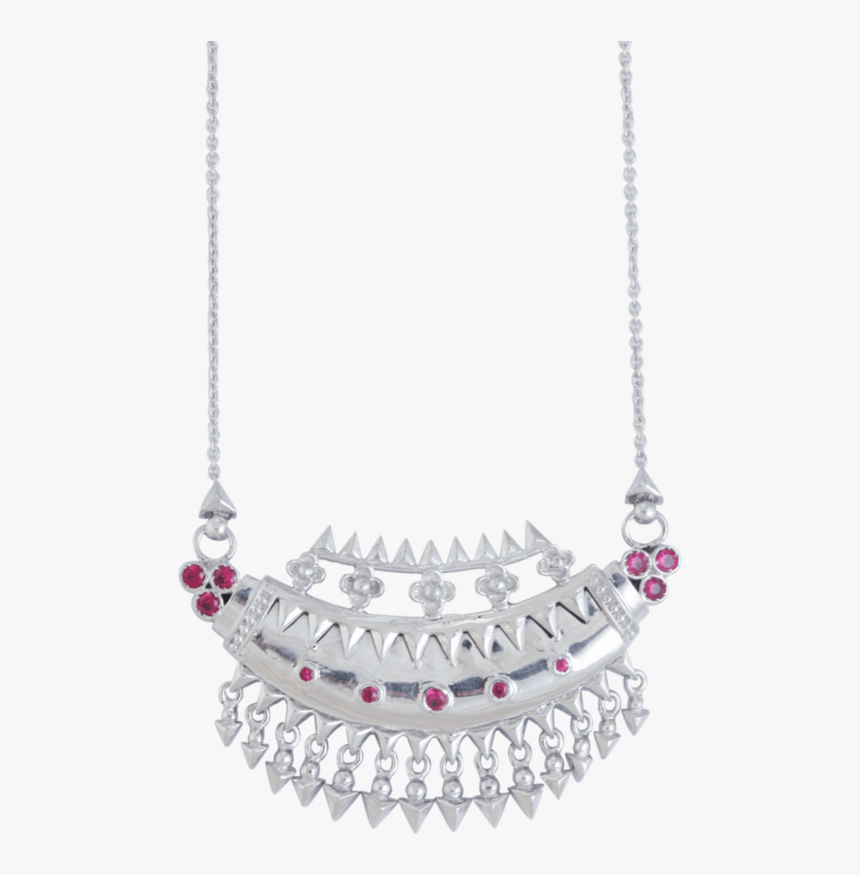 Les Muses Bm Prerna Jewellery Adra Silver Ruby 2-min, HD Png Download