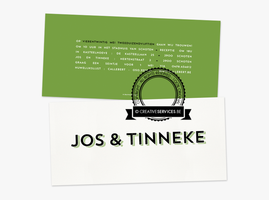 Trouwkaartje Letterpress - Handbag, HD Png Download