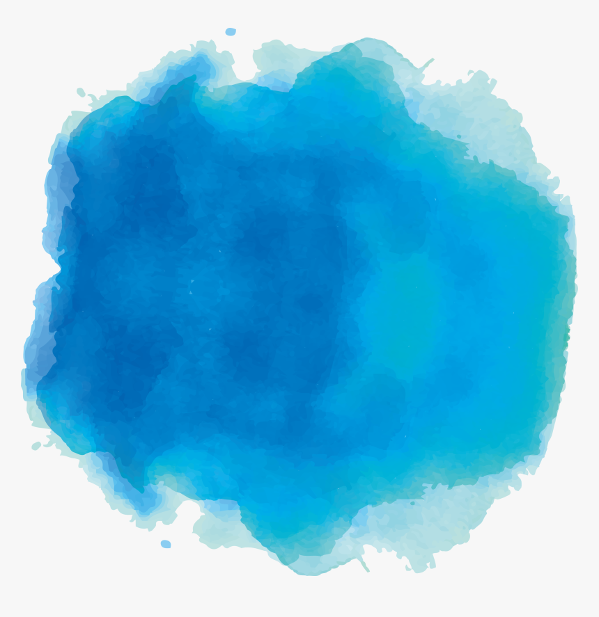 #watercolor #splash #blue #beautiful #cute #kawaii - Blue Color Painting Png, Transparent Png
