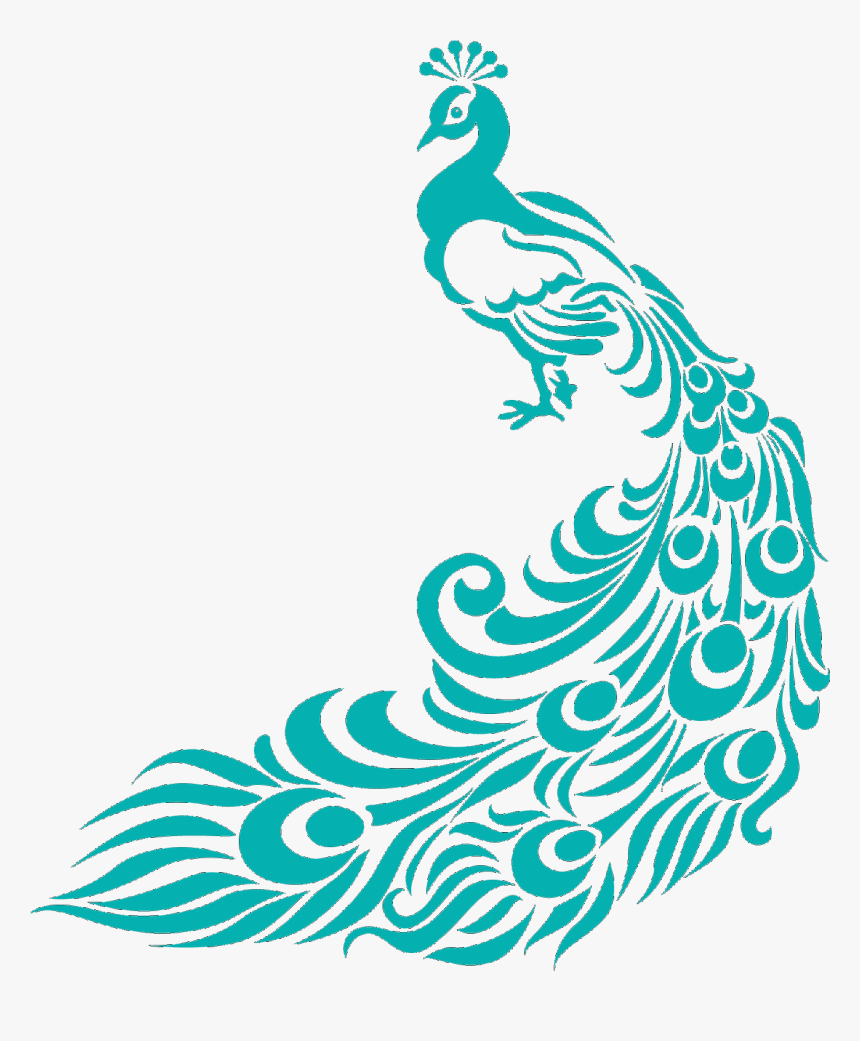 Simple Peacock Feather Clip Art - Peacock Clipart Black And White Png, Transparent Png